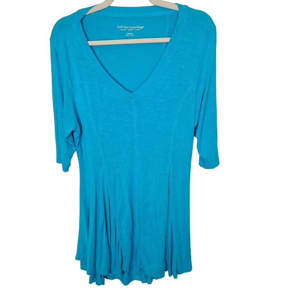 Soft Surroundings Womens Perfect A-Line Tunic Top Size M Coastal Grandma Stretch